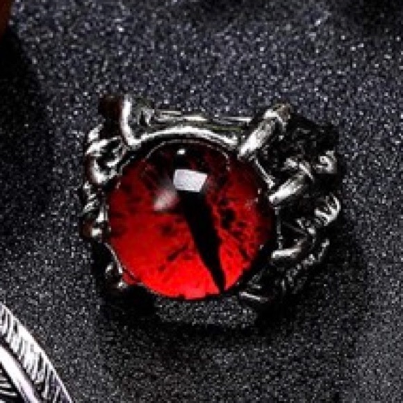 Vintage-Style Punk Large Red Dragon Eye Silver Alloy Adjustable Ring H217 - Picture 4 of 16